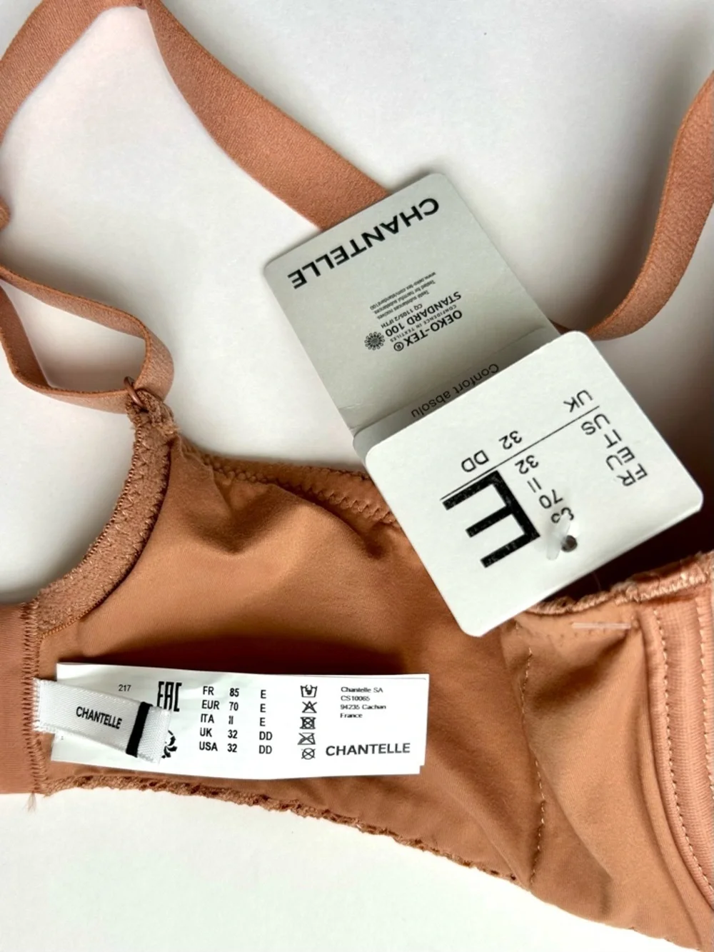 Chantelle C Jolie Comfort Convertible T-Shirt Bra Rose De Bois Size 32DD 32E NWT